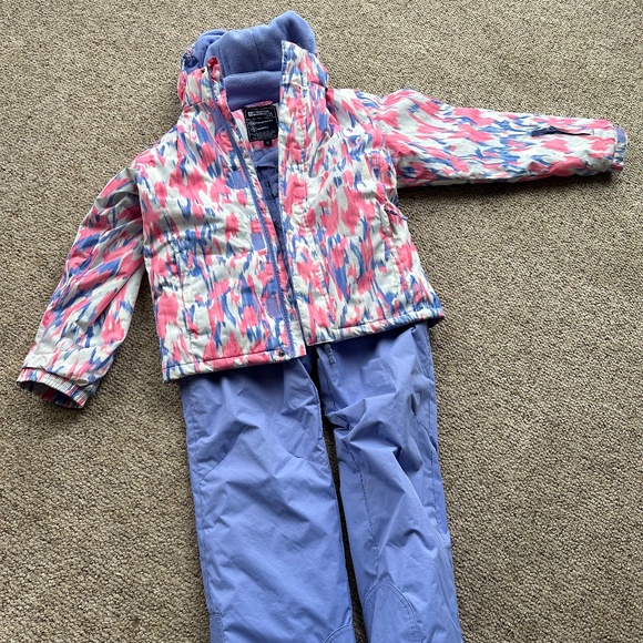 Girls Mountain Warehouse ski coat and snow pants set